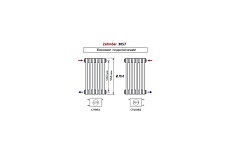 Трубчатый радиатор Zehnder Charleston 3057/14/1270/RAL 9217, 3/4