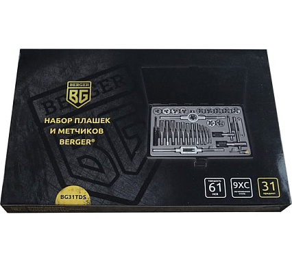 Набор плашек и метчиков 31шт Berger BG BG31TDS