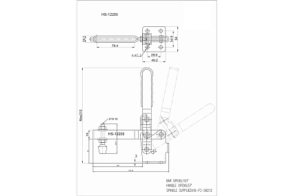 Зажим с вертикальной рукоятью HS CLAMP HS-12205