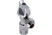 Шаровой угловой кран для воды СТМ 1/2"х3/8", ш/ш, с цангой и отражателем бабочка, хром CACR1238