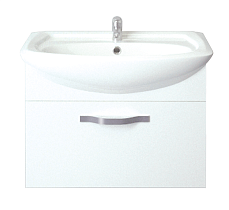 Мебель для ванной 1MarKa Вита 65 см, подвесная, 1 ящик, белый глянец