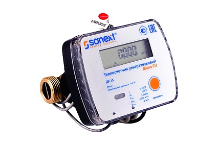 Ультразвуковой теплосчетчик Sanext Mono CU Qp-06 м3/ч, подающий трубопровод 5752