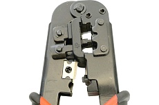Кримпер STEKKER CTLS007 для обжима RJ разъемов RJ-45 (8P8C), RJ-12 (6P6C) и RJ-11 (6P4C и 6P2C), черный/красный, 49613