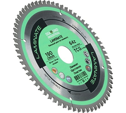 Диск пильный по ламинату, пластику Laminate 190x30/20 мм, Z=64 TCG Diamond Industrial DIDL190Z64