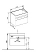 Тумба с раковиной Keuco Stageline 80 см с подсветкой, вулканит