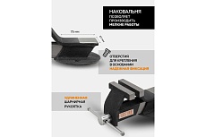 Тиски стальные с наковальней FORSTIME 8&quot;-200мм FT-6540708(59916)