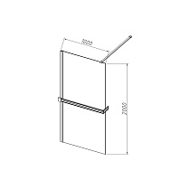 Душевая перегородка Vincea Walk-In VSW-4HR100CGG 100x200 брашированное золото, тонированное