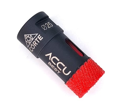 Коронка алмазная по керамограниту для УШМ CORTE ACCU BEST 25 мм, М14, быстрый рез ABB25