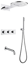 Душевой набор Abber Wasser Kreis AF8150 с термостатом и изливом, хром