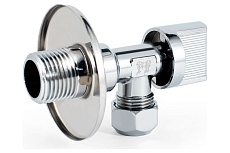 Угловой шаровой кран для бытовой техники PROFACTOR PF CHROME н/цанга 1/2 дюйма х 10 мм PF BAV 357C