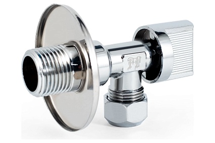 Угловой шаровой кран для бытовой техники PROFACTOR PF CHROME н/цанга 1/2 дюйма х 10 мм PF BAV 357C