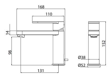 Смеситель для раковины M&Z Castello CSL00200M с донным клапаном