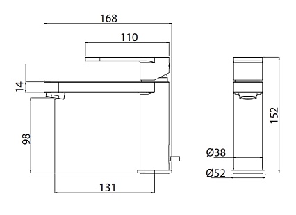 Смеситель для раковины M&Z Castello CSL00200M с донным клапаном