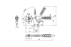 Прижим горизонтальный KUKAMET со стопорной рукояткой S112-1-L