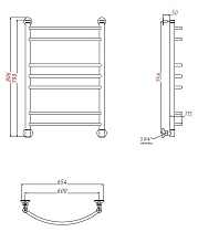 Полотенцесушитель электрический Aquanet Romeo(г2) 60x80 см