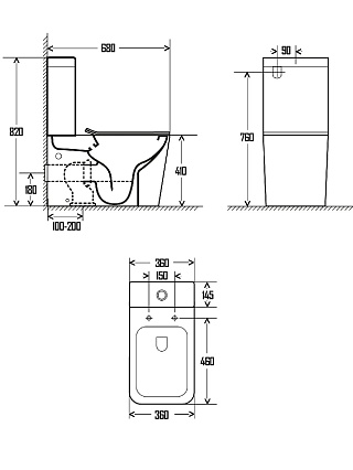 Унитаз-компакт AQUAme AQM1003 / AQM1101 безободковый, с микролифтом