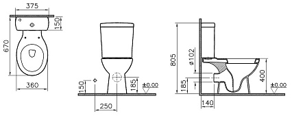 Унитаз компакт Norm Nord Duroplast 9845B099-7202