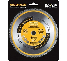 Диск пильный по дереву Woodmaker 305x30/25.4 мм, Z=60 ATB Diamond Industrial DIDD305Z60