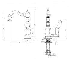 Смеситель для раковины Caprigo Fonte 12-524 с донным клапаном, хром