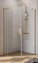 Душевой уголок Cezares Slider SLIDER-AH-1-90-70/80-C-BORO 90x70/80 прозрачное, брашированное золото
