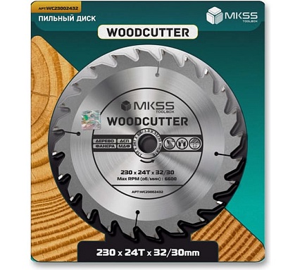 Диск пильный по дереву MKSS Toolbox Woodcutter WC2300 230x24Тх32/30 мм WC23002432