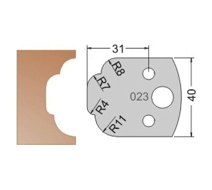 Нож мультисистема HSS профиль облако R7 40x20x4 мм Dimar 3302340