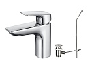 Смеситель для раковины Aquatek Вега AQ1011CR донный клапан, хром