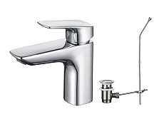 Смеситель для раковины Aquatek Вега AQ1011CR донный клапан, хром