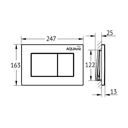 Кнопка смыва AQUAme AQM4102СR хром Кнопка смыва AQUAme AQM4102СR хром