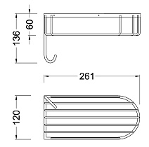 Полка Timo Nelson 150080/00 chrome с крючком