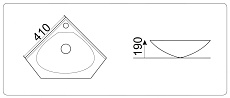 Раковина CeramaLux N 9068В 41 см