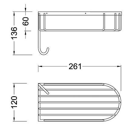 Полка Timo Nelson 150080/00 chrome с крючком