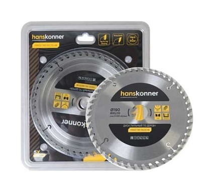 Диск пильный 190х30/20 мм, 48Z Hanskonner H9022-190-30/20-48