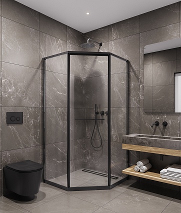 Душевой уголок Timo TTSS-100/03C-8L 100x100 левый, прозрачный, черный