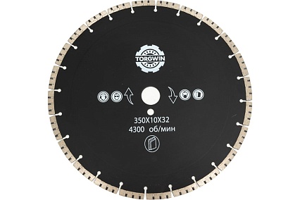 Алмазный диск турбо сегмент 350х10х32/25.4 мм TORGWIN T226051