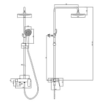 Душевая стойка Lemark Bronx LM3762BL черный