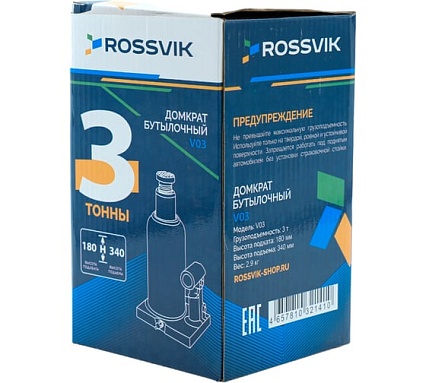 Домкрат бутылочный Rossvik г/п 5,0т V05