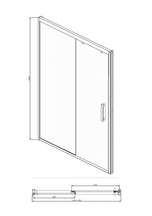 Душевая дверь Bravat Stream 120x200 раздвижная, одинарная