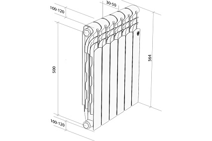 Радиатор Royal Thermo Revolution Bimetall 500 2.0 – 10 секций НС-1295106