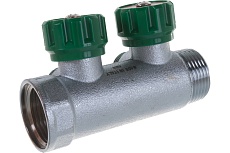 Регулирующий коллектор FAR 1&quot; ВР-НР с 2 отв. 1/2&quot; НР межосев. 45 мм FK 3821 112