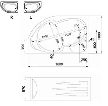 Акриловая ванна Creto Doris 14-160100L 160x100 см L