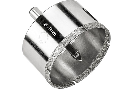 Коронка алмазная по керамограниту и керамике с центрирующим сверлом 70 мм Diamond Industrial DIDCSC070
