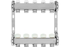 Коллекторная группа из нержавеющей стали ColSys 805 5 выходов, с отсечными и термостатическими клапанами 180522505