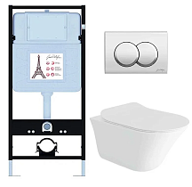 Подвесной унитаз Jacob Delafon Vive E28079RU-CP комплект 4в1, клавиша хром