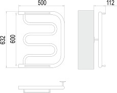 Полотенцесушитель водяной Terminus Фокстрот БШ 600x500, 4620768881084