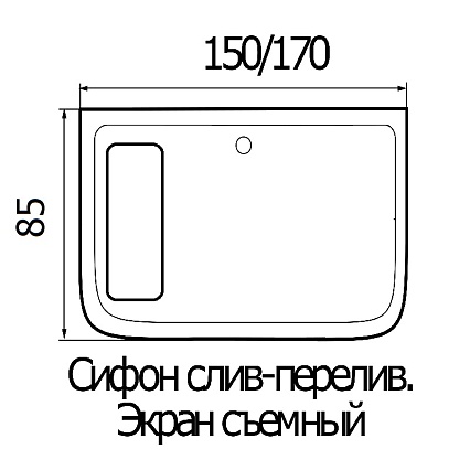 Акриловая ванна Wemor 170/85/55 S 170x85