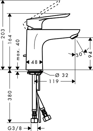 Смеситель для раковины Hansgrohe Logis E 71165000