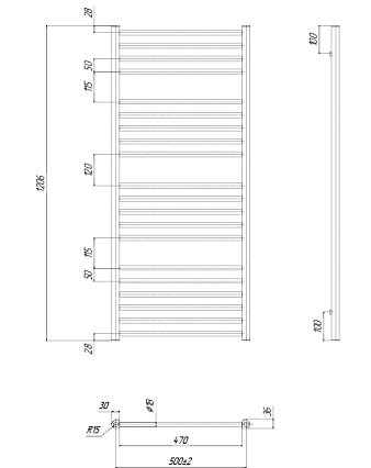 Полотенцесушитель водяной Ravak Norma 50x120