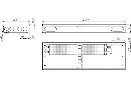 Конвектор КЗТО Бриз 260*100*2500 U (5Ал 12) NEW БР260100*2500UР5АЛ12
