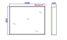 Зеркало Aqwella Basic 80x100 см, дуб золотой